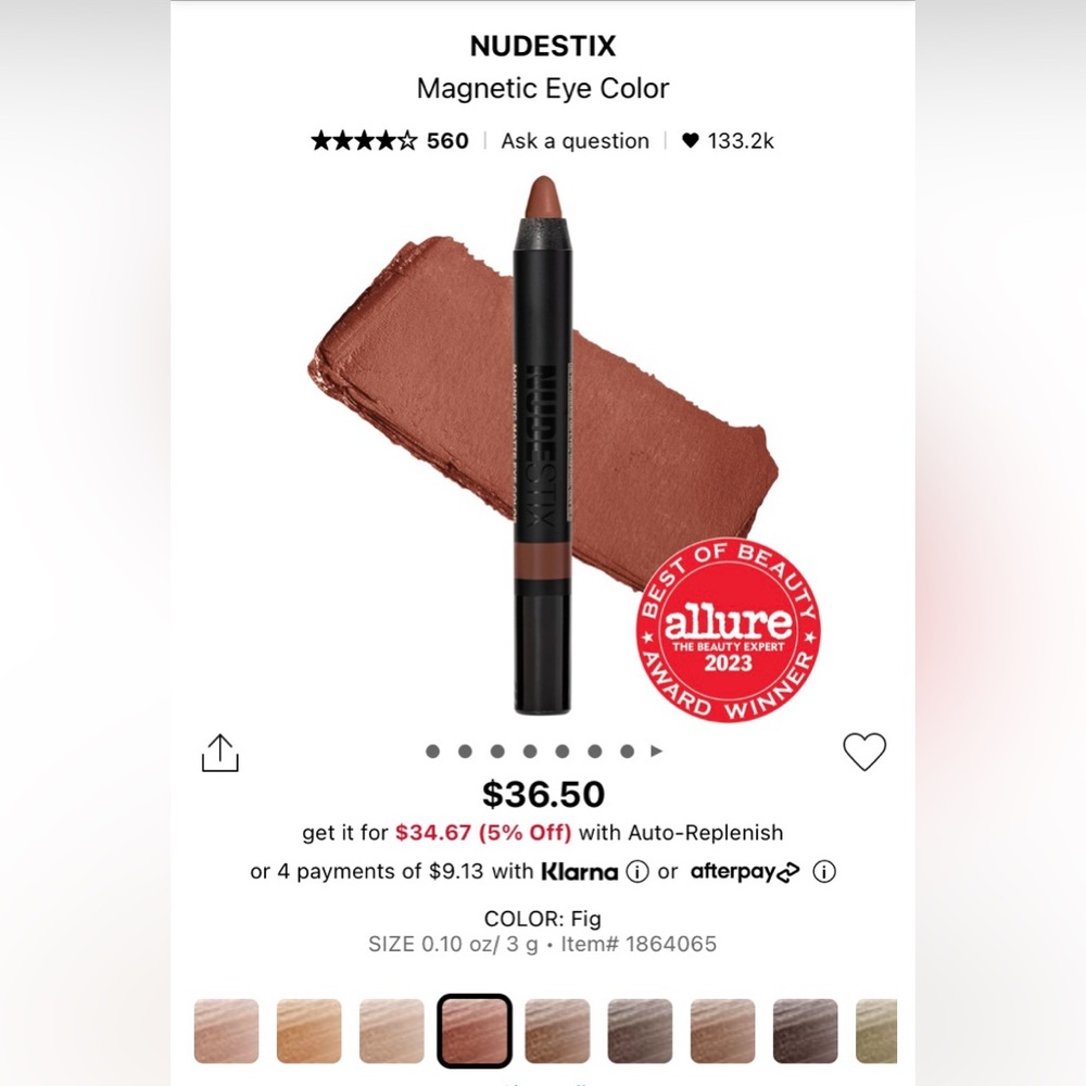 NIB Nudestix magnetic eye color in Fig
